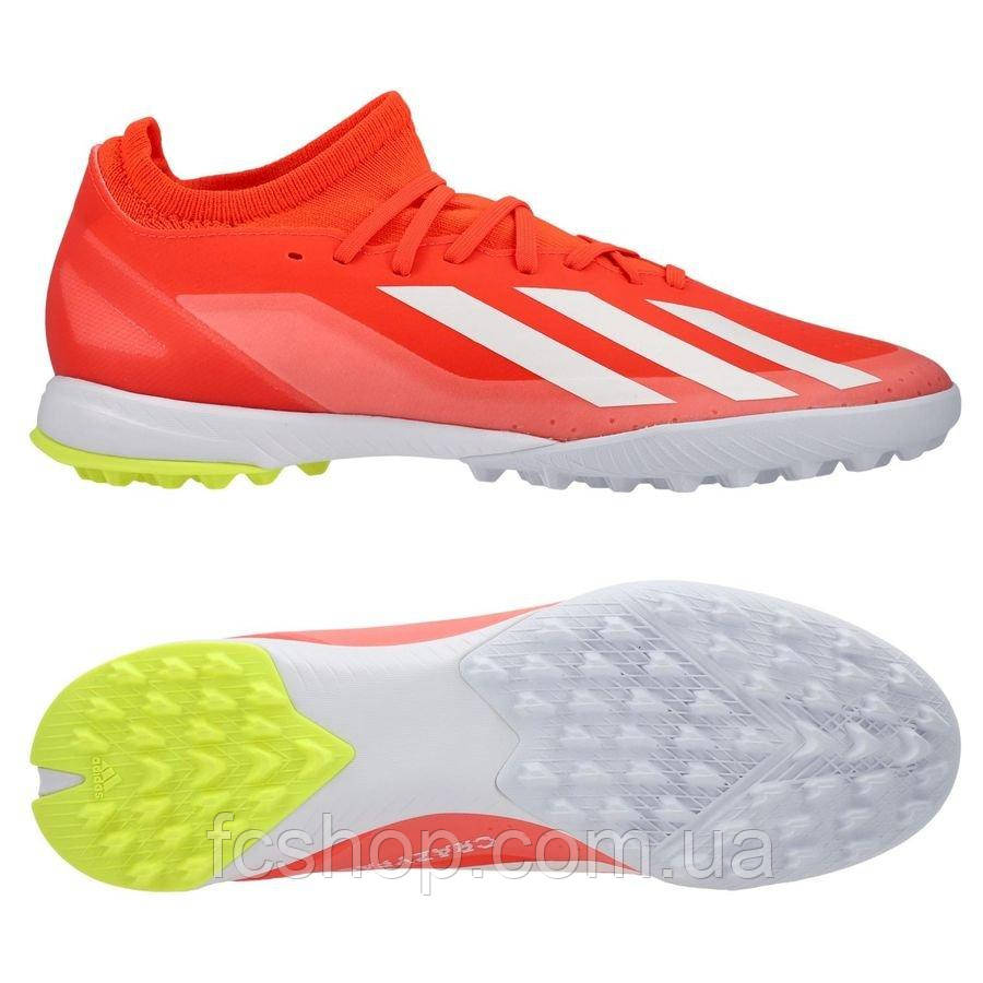 Футбольні сороконіжки Adidas X Crazyfast League Turf IF0699, Червоний, Розмір (EU) — 44 2/3