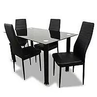 Комплект меблів для кухні стіл та 4 крісла з екошкіри Обідні столи та стільці (Кухонні комплекти)