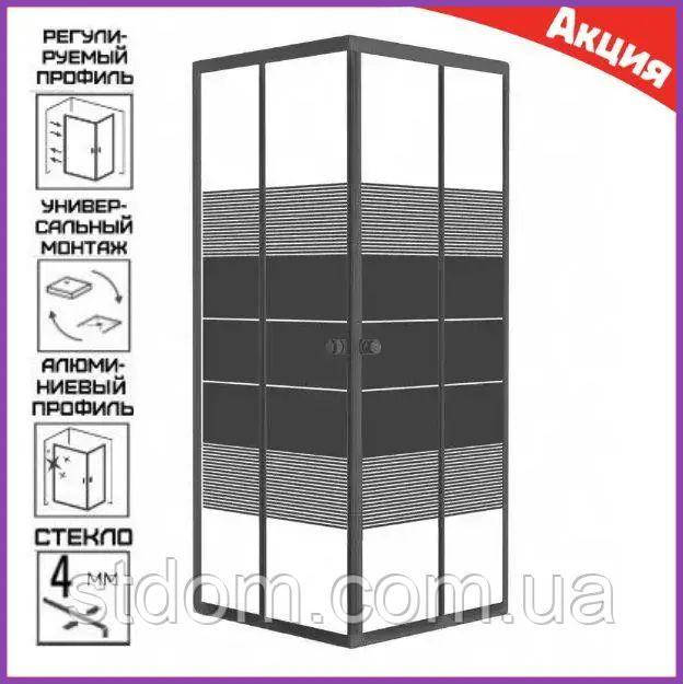 Душова кабіна RJ VELUM 90ВRZ082Linia 90x90, чорний
