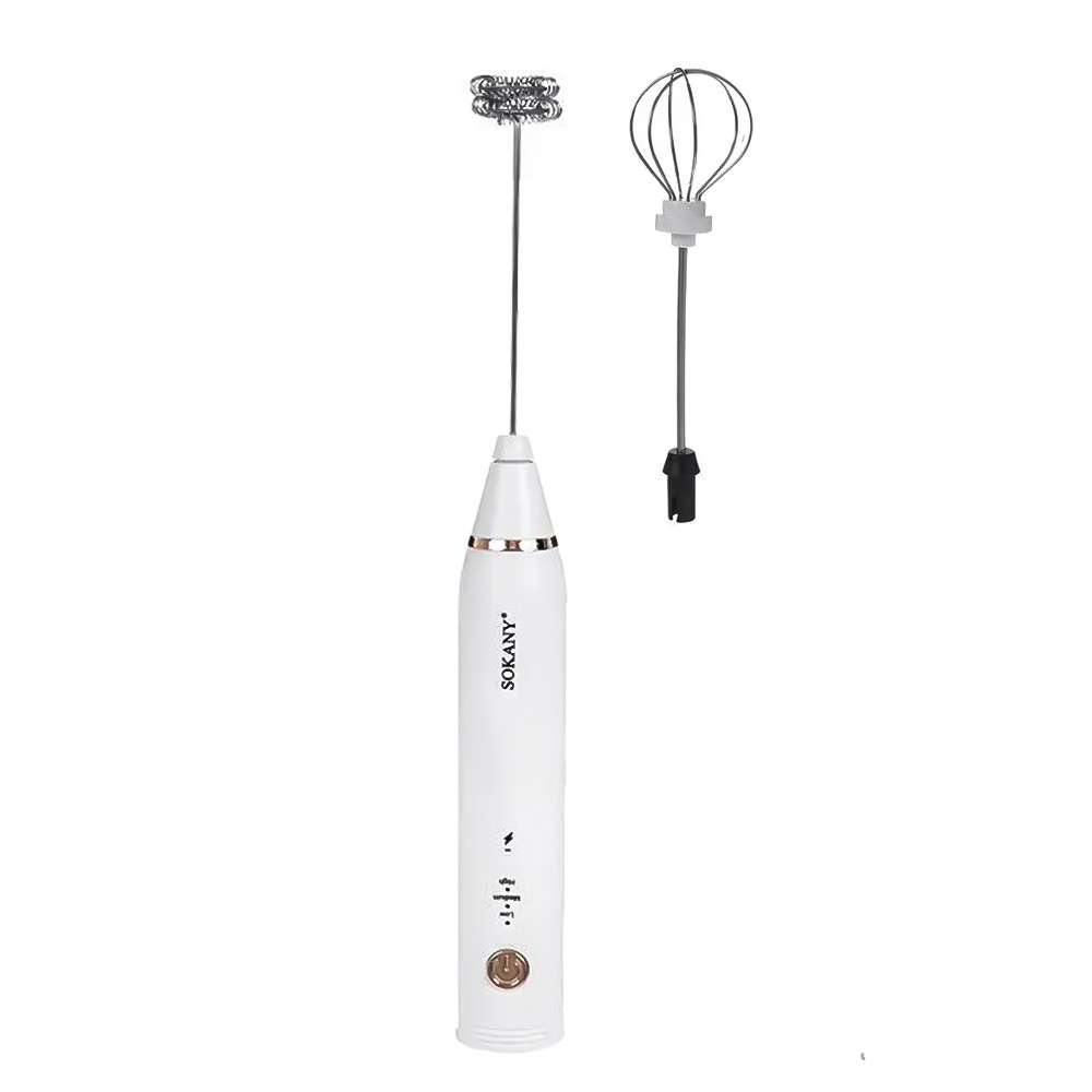 Капучинатор акумуляторний з USB зарядкою Sokany SK-201A 1200 мАч безшумний 2 насадки