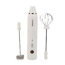 Капучинатор акумуляторний з USB зарядкою Sokany SK-201A 1200 мАч безшумний 2 насадки, фото 5
