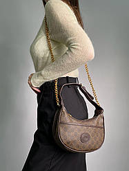 Жіноча сумка Гуччі коричнева Gucci Brown Marmont Half-Moon-Shaped Mini