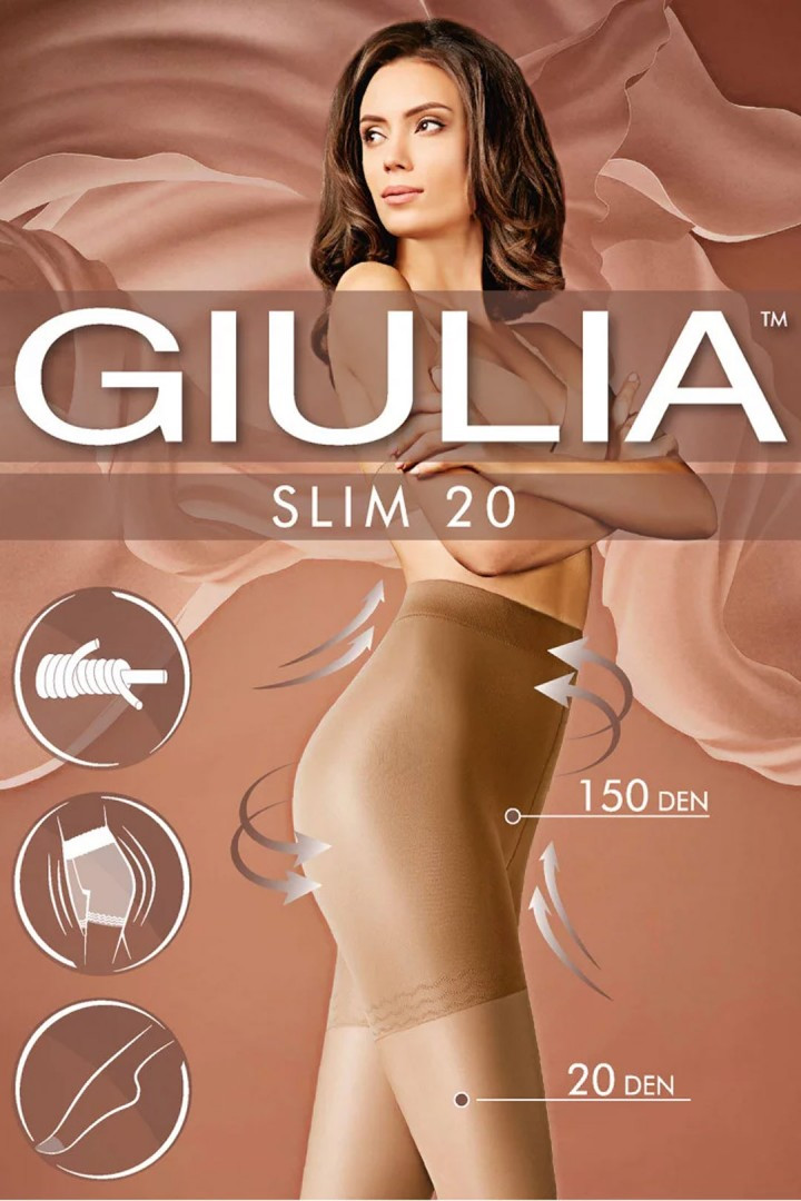 Моделюючі колготи жіночі зі стягуючими шортиками Giulia 20 den Колготки капронові Нижня білизна