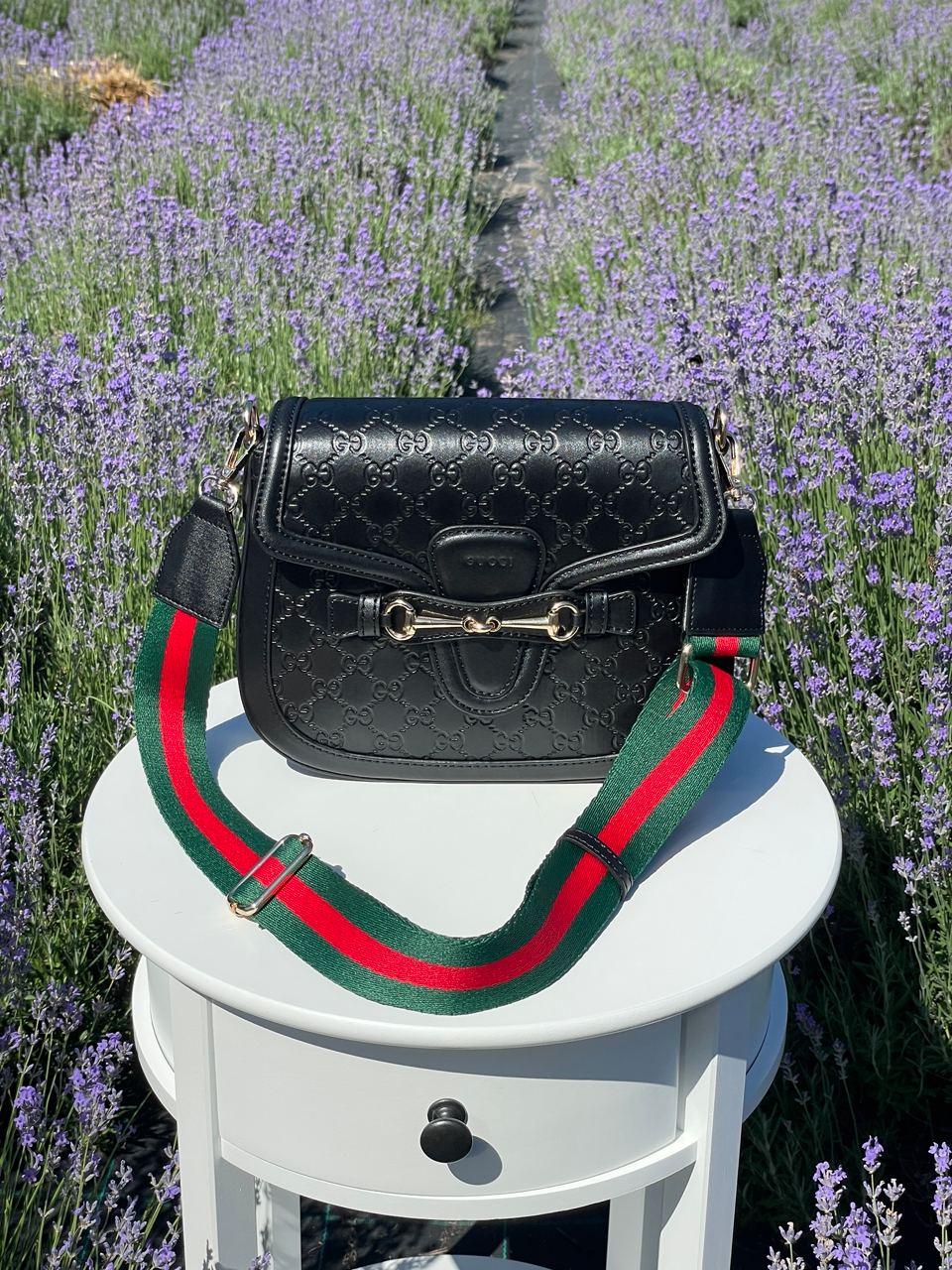 Жіноча сумка Гуччі чорна Gucci Lady Web Total Black