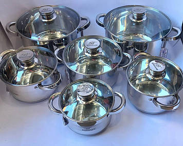 Набір каструль з нержавіючої сталі BOHMANN BH-1275N