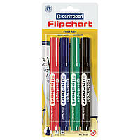 Набор маркеров Centropen Flipchart 8550 2,5 мм, round tip, SET 4colors BLister 8550/4/BL GHF