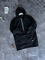 Мужская стильная демисезонная курточка ветровка Lacoste черная весна