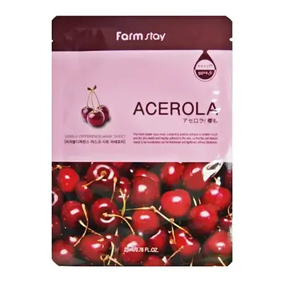 Тканинна маска з екстрактом ацероли Farm Stay Visible Difference Mask Sheet Acerola 23 мл