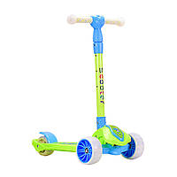 Самокат детский 3-х колесный Bambi HS2014 складной колеса со светом Зеленый KM, код: 7799565