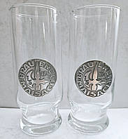 Стеклянные бокалы стаканы декорированы оловом