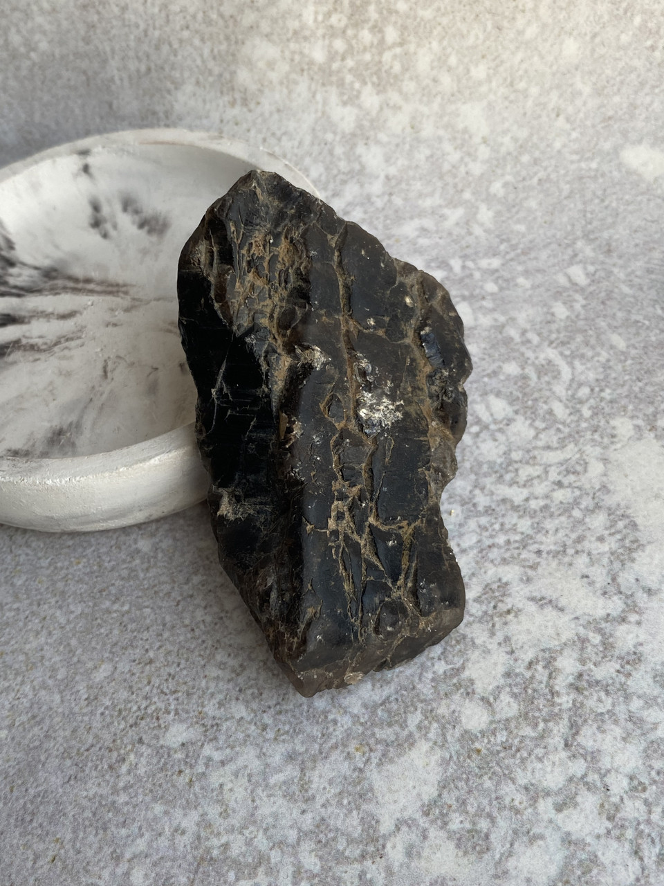 Раух-топаз камінь 78*45*21 мм. натуральний димчастий кварц необроблений ., фото 1