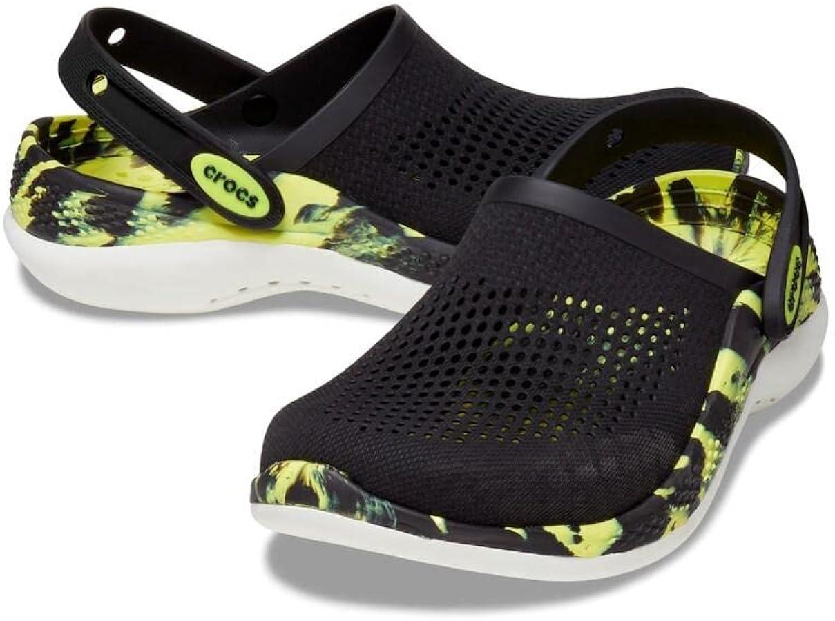 Сабо, клоги крокс Crocs LITERIDE 360 CLOG М8W10/41-42 чорні з кольоровою підошвою.
