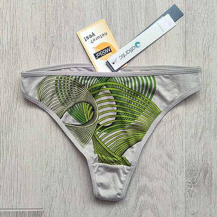 Набір 2 шт. жіночих стрінгів ATLANTIC розмір S сірого кольору з абстрактним принтом, фото 1