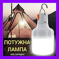 Фонарь кемпинговый на блэкаут USB LED Лампа на крючке 60W / 5В / 1А на аккумуляторе светильник с подвесной