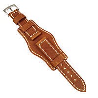 Шкіряний ремінець з напульсником для годинника ширина 20 мм Bros BRC20BR-03 коричневий