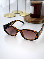 Сонцезахисні окуляри Versace , UV400 , Лінзи коричневі , оправа леопардового кольору з золотим значком