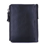 Чоловічий гаманець із натуральної шкіри. Шкіряний гаманець чоловічий портмоне зі шкіри Чорний, фото 5