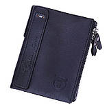 Чоловічий гаманець із натуральної шкіри. Шкіряний гаманець чоловічий портмоне зі шкіри Чорний, фото 3