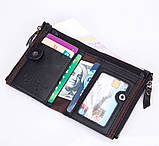 Чоловічий гаманець із натуральної шкіри. Шкіряний гаманець чоловічий портмоне зі шкіри Чорний, фото 6