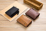 Чоловічий гаманець із натуральної шкіри. Шкіряний гаманець чоловічий портмоне зі шкіри Чорний, фото 10