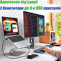 KVM свитч переключатель, 2 порта Switch Box Управляемый коммутатор USB Настольный KVM переключатель