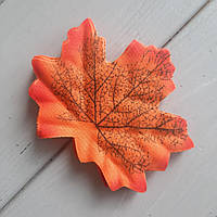 Аркуш тканинний. Набір 10 шт. ( 7.5 на 8 см) Клен насичено жовтогарячий