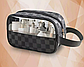 Сумка органайзер для косметики чорна еко-шкіра Washbag 21х12х8см дорожня косметичка з ручкою для підвішування, фото 3