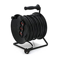 Подовжувач на котушці RITAR VN 25м (ПВС 2*1,5), 3 гнізда без контакту, латунь, 16А, до 3кВт