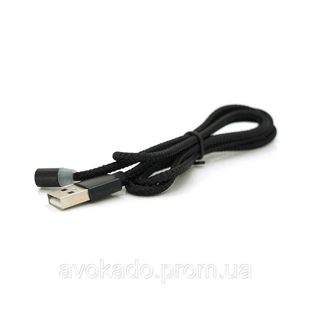 Магнитный кабель PiPo USB 2.0, 1m, 2А, тканевая оплетка, бронированный, Black, OEM e - фото 4 - id-p2059687900