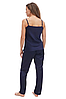 Жіноча шовкова піжама з майкою на бретелях та штанами  синя Martelle Lingerie 316, фото 2
