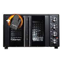 Електрична духовка Liberton LEO-600 Black об'єм 60 літрів подвійні дверцята з конвекцією грилем та підсвічуванням