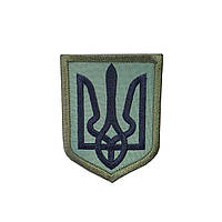 Шеврон вышитый полевой Герб Украины на липучке Olive