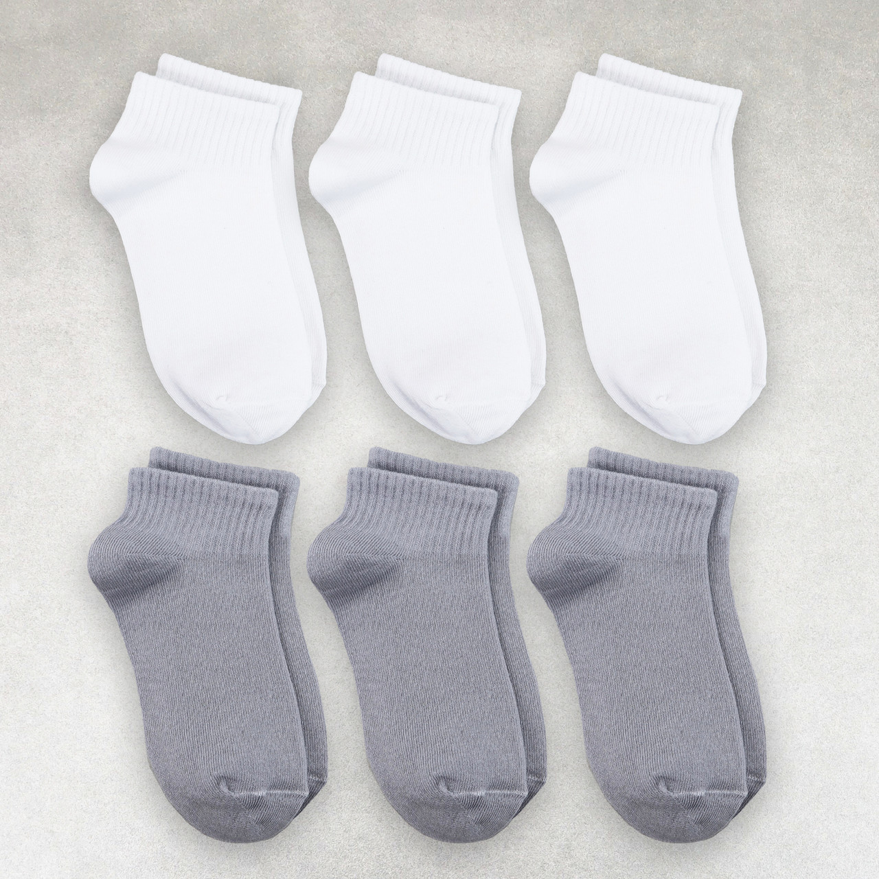Набір шкарпеток 6 пар жіночих «White&Grеy» бавовна преміум сегмент розмір 35-38, фото 1