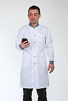 Медицинский мужской халат с манжетами 3142 (коттон, белый, р.42-56) Хелслайф 44