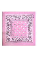 Бандана хустка пов’язка “турецький огірок” 55х55 Світло-рожевий 11487