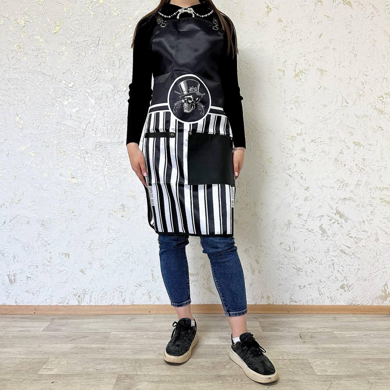 Фартух Barber в смужку з кишенею (тканина)