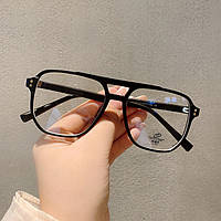Квадратные имиджевые очки авиатор женские Honey Fashion Accessories черные (7059)