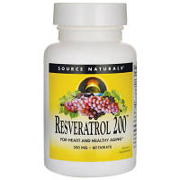 Антиоксидант Source Naturals Ресвератрол, Resveratrol, 200 мг, 60 таблеток (SN2293) - Вища Якість та Гарантія!