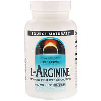 Аминокислота Source Naturals L-Аргинин 500мг, 100 капсул (SN1687)