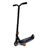 Самокат Best scooter Трюковый черно-золотой с пегами, алюминиевые диски BS-71105-4