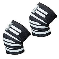 Колінні бинти Gorilla Wear Knee Wraps Black/White (чорно-білі, пара)