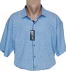 Батальна чоловіча теніска Twetter vk-0104 блакитна Туреччина, ошатна стильна чоловіча сорочка короткий рукав 9XL