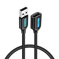 Кабель Vention USB 2.0 A Male to A Female Extension Cable 1M black PVC Type (CBIBF)