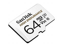 MicroSDXC (UHS-1 U3) SanDisk High Endurance 64Gb class 10 V30 (100Mb/s) (adapterSD)