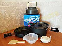 Набор туристической посуды (кастрюля ,сковорода ,чайник ,миски) Cooking Set DS-308