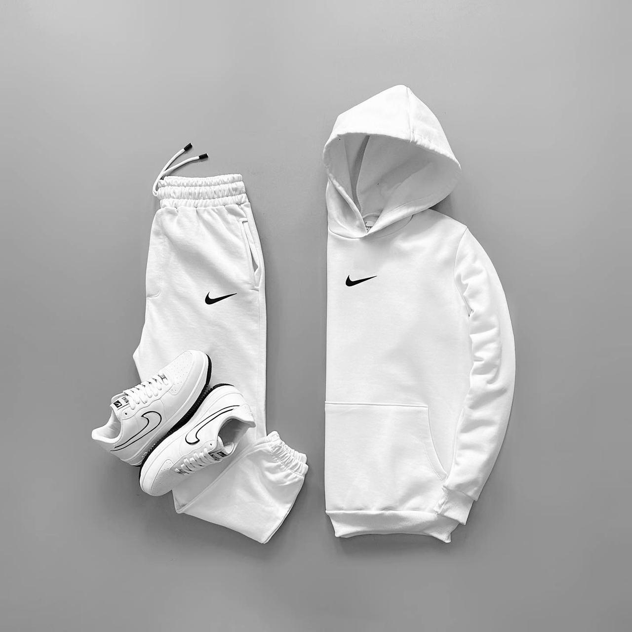 Спортивний костюм унісекс білий найк худі та штани Nike Dobuy