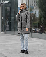 Женская зимняя куртка с капюшоном Staff lin gray Dobuy Жіноча зимова куртка з капюшоном для жінки Staff lin
