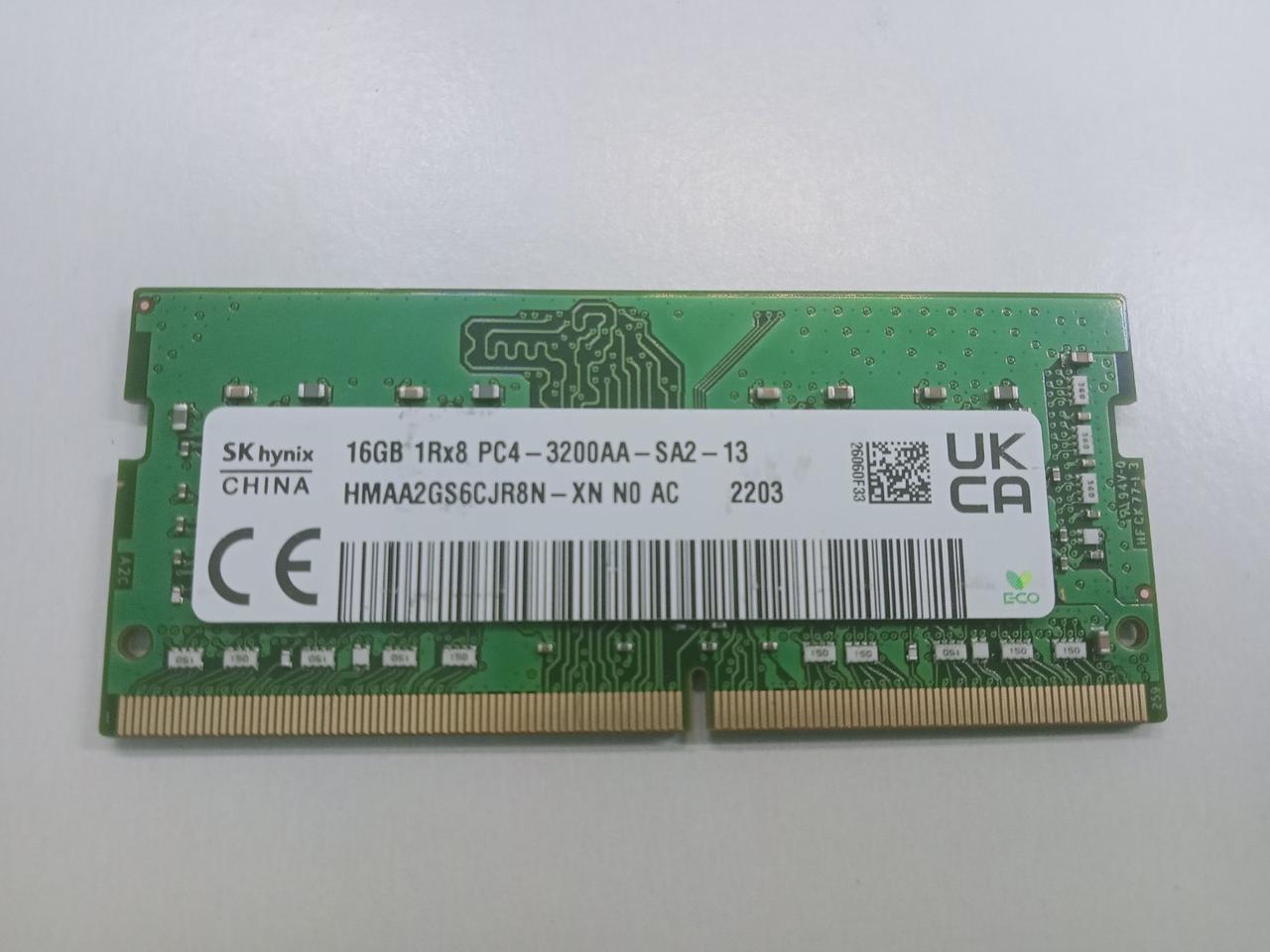 16gb DDR4 SK hynix 1Rx8 PC4-3200 RAM Оперативна пам'ять HMAA2GS6CJR8N-XN NO AC, фото 1