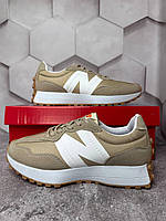 New Balance 327 beige женские кроссовки new balance удобные new balance 327 white замшевые бежевые