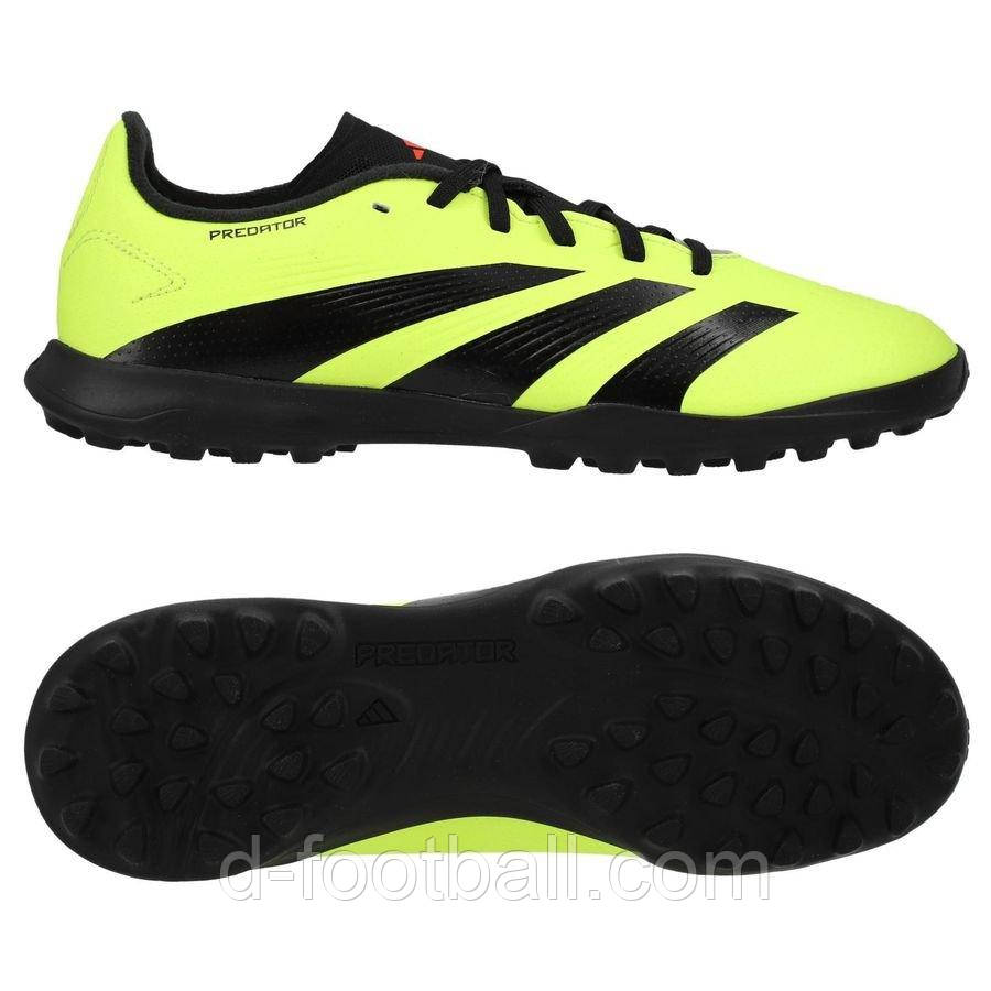 Дитячі футбольні сороконіжки Adidas Predator 24 League Turf Performance IG5444, Жовтий, Розмір (EU) — 38 2/3